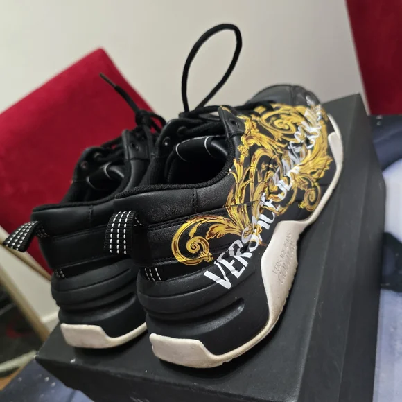 Versace Jeans Couture Black and Gold Men's Sneakers - Picture 2 of 10